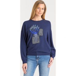 SWETER PINKO. Niebieskie swetry damskie Pinko, s, z nadrukiem, z kaszmiru. Za 563,00 zł.