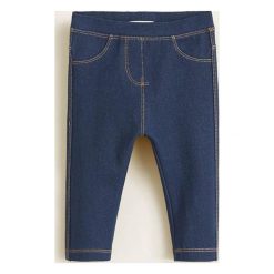 Mango Kids - Legginsy dziecięce Marina 92-104 cm. Niebieskie spodnie dziewczęce Mango Kids, bez wzorów, z elastanu, marine. Za 35,90 zł.