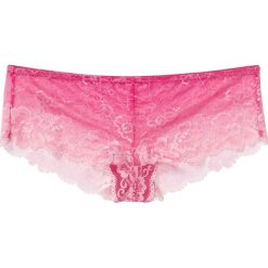 Figi hipster bonprix różowo-pudrowy jasnoróżowy. Różowe majtki damskie bonprix, w koronkowe wzory, z koronki. Za 34,99 zł.