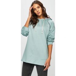 Answear - Bluza Secret Garden. Niebieskie bluzy damskie ANSWEAR, s, z nadrukiem, z elastanu, bez rękawów, z kapturem. W wyprzedaży za 69,90 zł.