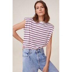 Mango - T-shirt Prayi-I. Białe bluzki damskie Mango, s, bez wzorów, z bawełny, casualowe, z okrągłym kołnierzem. Za 69,99 zł.