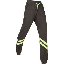 Spodnie dresowe, długie, Level 1 bonprix antracytowy melanż - żółty neonowy. Szare spodnie damskie bonprix, z dresówki, sportowe. Za 74,99 zł.