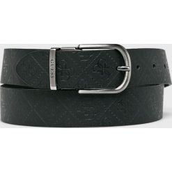 Guess Jeans - Pasek skórzany. Czarne paski męskie marki Guess Jeans, w paski, z jeansu. Za 229,90 zł.