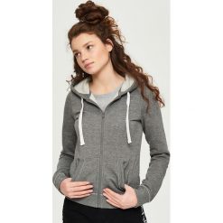 Bluzy rozpinane damskie: Bluza z kapturem - Szary