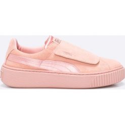 Puma - Buty PlatformStrap Satin Ep Wn's. Różowe buty sportowe damskie Puma, bez wzorów, ze skóry, sportowe. W wyprzedaży za 159,90 zł.