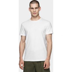 T-shirt męski TSM600 - biały - Outhorn. Białe koszulki męskie Outhorn, m, bez wzorów, bez kołnierzyka. Za 29,99 zł.