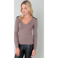 Sweter w kolorze szarobrązowym. Szare bez kategorii marki William de Faye, z kaszmiru. W wyprzedaży za 136,95 zł.