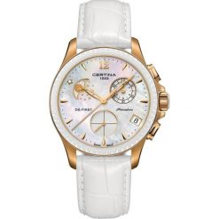PROMOCJA ZEGAREK CERTINA DS First Lady Chrono Moon Phase C030.250.3. Białe zegarki damskie marki CERTINA, złote. W wyprzedaży za 2983,20 zł.