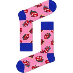 Happy Socks - Skarpetki Rolling Stones. Różowe skarpetki damskie Happy Socks, bez wzorów. W wyprzedaży za 47,90 zł.