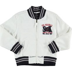 Bluza w kolorze kremowo-granatowym. Niebieskie bluzy niemowlęce SRK, Miss Girly, bez wzorów, bez rękawów, bez kaptura. W wyprzedaży za 39,95 zł.