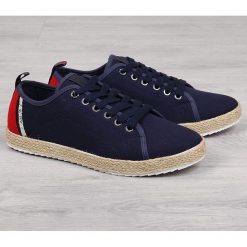 Espadryle męskie tenisówki tekstylne granat Big Star FF174154 - granatowy. Niebieskie espadryle męskie BIG STAR, bez wzorów, retro, bez zapięcia. Za 70,00 zł.