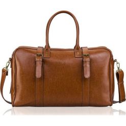 Skórzana torba męska podróżna, weekendowa Solier brązowa - Brązowy Vintage. Pomarańczowe torby męskie skórzane Solier, w paski, ze skóry, eleganckie. Za 649,99 zł.