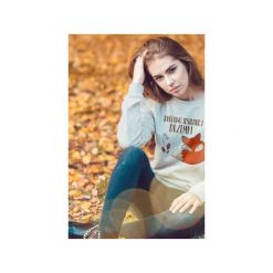 Królowa jesiennej drzemki bluza uni. Szare bluzy damskie marki One mug a day, z bawełny, bez kaptura. Za 129,00 zł.