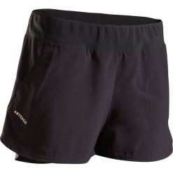 Spodenki tenis Sh DRY 500 damskie. Czarne szorty damskie ARTENGO, xs, w paski, z elastanu. Za 49,99 zł.