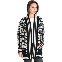 Replay Cardigan Czarny Biały. Czarne bluzy damskie Replay, xs, bez wzorów, z wełny, bez rękawów, bez kaptura. Za 1033,95 zł.