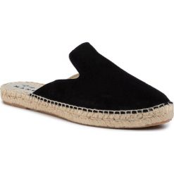 Espadryle MANEBI - Mules K 1.0 M0 Black. Czarne espadryle damskie Manebi, bez wzorów, ze skóry, bez obcasa. W wyprzedaży za 309,00 zł.