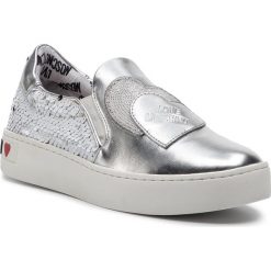 Tenisówki LOVE MOSCHINO - JA15153G17IO210A Paill/Nap.Lam.Bi. Szare półbuty damskie Love Moschino, bez wzorów, z gumy, bez zapięcia. W wyprzedaży za 419,00 zł.