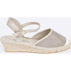 S. Oliver - Espadryle. Brązowe koturny damskie S.Oliver, bez wzorów, z gumy, bez obcasa, na obcasie. W wyprzedaży za 89,90 zł.