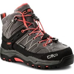 Trekkingi CMP - Kids Rigel Mid Trekking Shoes Wp 3Q12944 Grey/Red Fluo 46AK. Szare buty dziewczęce trekkingowe marki CMP, bez zapięcia. W wyprzedaży za 189,00 zł.