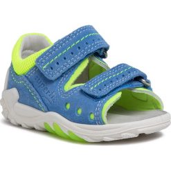 Sandały SUPERFIT - 6-00030-80 M Blau/Gelb. Niebieskie sandały chłopięce Superfit, ze skóry, bez zapięcia. W wyprzedaży za 179,00 zł.