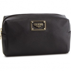 Kosmetyczka GUESS - PWMARV P9114 BLACK. Czarne kosmetyczki męskie marki Guess, z aplikacjami, ze skóry ekologicznej. Za 139,00 zł.