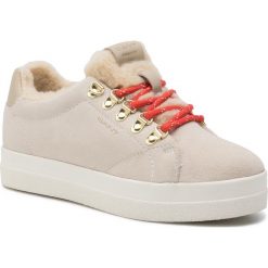 Sneakersy GANT - Aurora 19533860 Putty Cream Beige G27. Brązowe półbuty damskie GANT, na co dzień, bez wzorów, z wełny, bez obcasa, na płaskiej podeszwie, bez zapięcia. W wyprzedaży za 249,00 zł.