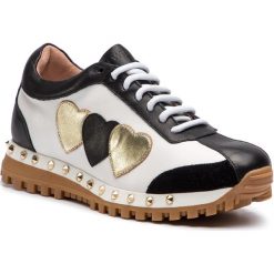Sneakersy TWINSET - Running 191TCP16A Bianco Ottico 00004. Czarne półbuty damskie Twinset, na co dzień, bez wzorów, ze skóry, bez obcasa, na płaskiej podeszwie, bez zapięcia. W wyprzedaży za 449,00 zł.