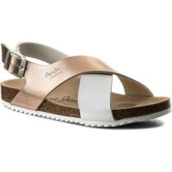 Sandały PEPE JEANS - Bio Cross PGS90098 White 800. Żółte sandały dziewczęce marki Pepe Jeans, z jeansu. Za 189,00 zł.