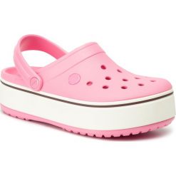 Klapki CROCS - Crocband Platform Clog 205802 Pink Lemonade/Burgundy. Różowe klapki damskie Crocs, bez wzorów, z tworzywa sztucznego, bez obcasa. Za 179,00 zł.