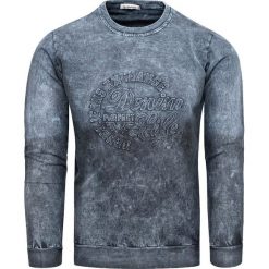 Bluza męska jeansowa 3D szara Recea. Szare bluzy męskie Recea, xl, z napisami, z bawełny, z kapturem, bez rękawów, bez kaptura. Za 69,99 zł.