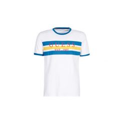 T-shirty z krótkim rękawem Guess GARTH. Białe t-shirty męskie Guess, s, z aplikacjami, bez kołnierzyka, krótkie. Za 159,00 zł.