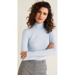 Mango - Bluzka Beki. Niebieskie bluzki damskie Mango, s, bez wzorów, z elastanu, casualowe, z golfem, bez rękawów. Za 89,90 zł.
