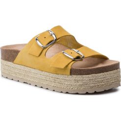 Espadryle QUAZI - QZ-33-02-000238 403. Żółte espadryle damskie QUAZI, bez wzorów, ze skóry, bez obcasa. W wyprzedaży za 189,00 zł.