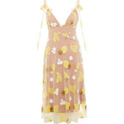 For Love & Lemons FRUITPUNCH SEQUIN MIDI DRESS Sukienka letnia pinneapple. Żółte sukienki damskie letnie marki For Love & Lemons, xs, z poliesteru, midi. W wyprzedaży za 881,30 zł.