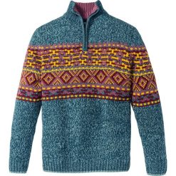 Golfy męskie: Sweter Regular Fit bonprix niebieskozielony morski