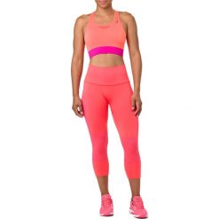 Legginsy Asics Cooling Seamless Capri W Jaskrawo-Koralowe. Pomarańczowe spodnie damskie Asics, bez wzorów, z tkaniny, do biegania. Za 239,99 zł.