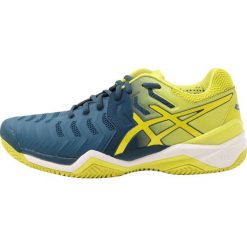 ASICS GELRESOLUTION 7 CLAY Obuwie do tenisa Outdoor ink blue/sulphur spring /white. Niebieskie buty trekkingowe męskie marki Asics, z tworzywa sztucznego, outdoorowe. W wyprzedaży za 405,30 zł.