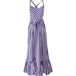 J.CREW RUFFLE MAXI DRESS Długa sukienka white/ deep orchid. Białe sukienki damskie marki J.CREW, bez wzorów, z bawełny, wizytowe, bez kołnierzyka, z długim rękawem, długie, maxi. Za 769,00 zł.