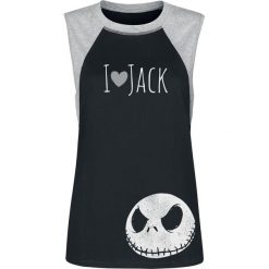 Miasteczko Halloween I Heart Jack Top damski melanż czarny/szary. Szare bluzki damskie marki Miasteczko Halloween, l, z nadrukiem, z okrągłym kołnierzem. Za 99,90 zł.