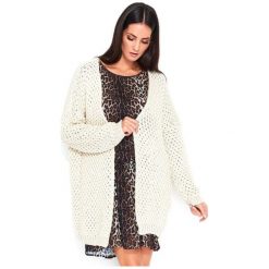 Numinou sweter damski NU_s45 uniwersalny, kremowy. Białe swetry damskie Numinou, s, bez wzorów, eleganckie, z długim rękawem, długie, bez kaptura. Za 219,00 zł.