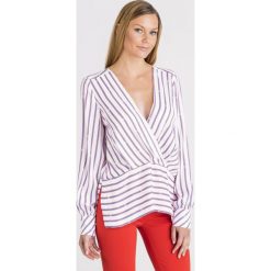 BLUZKA PINKO. Czerwone bluzki damskie Pinko, bez wzorów, z tkaniny, z włoskim kołnierzykiem, bez rękawów. Za 478,00 zł.