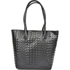 Torebki klasyczne damskie: Skórzana torebka w kolorze czarnym – 31 x 42 x 15 cm
