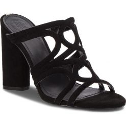 Klapki GUESS - Antonya2 FLAT22 ESU19 BLACK. Czarne klapki damskie Guess, z aplikacjami, ze skóry, bez obcasa, na obcasie. W wyprzedaży za 299,00 zł.