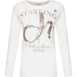 T-shirt DEHA DANCE. Białe bluzki damskie Deha, z nadrukiem, z bawełny, z okrągłym kołnierzem. Za 240,00 zł.