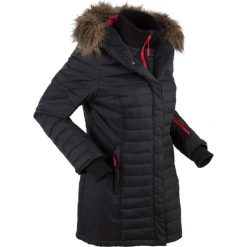 Długa kurtka outdoorowa pikowana bonprix czarny. Czarne kurtki damskie bonprix, s, bez wzorów, z futra, długie. Za 299,99 zł.