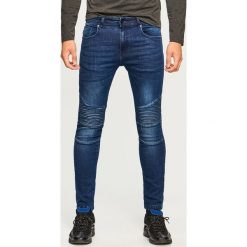 Jeansy biker skinny fit - Granatowy. Niebieskie jeansy męskie relaxed fit Reserved. Za 129,99 zł.