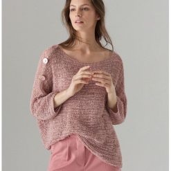 Ażurowy sweter oversize - Różowy. Różowe swetry damskie Mohito, s, bez wzorów, bez rękawów, bez kaptura. W wyprzedaży za 59,99 zł.
