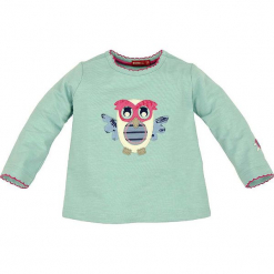 Bluza "Eule" w kolorze zielonym. Zielone bluzy niemowlęce Bondi, z aplikacjami, z bawełny. W wyprzedaży za 45,95 zł.