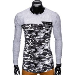 Bluzy męskie: BLUZA MĘSKA BEZ KAPTURA Z NADRUKIEM B803 - SZARA