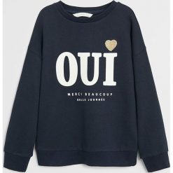 Mango Kids - Bluza dziecięca Dubliny 110-164 cm. Różowe bluzy dziewczęce Mango Kids, z nadrukiem, z bawełny, bez rękawów, bez kaptura. Za 59,99 zł.